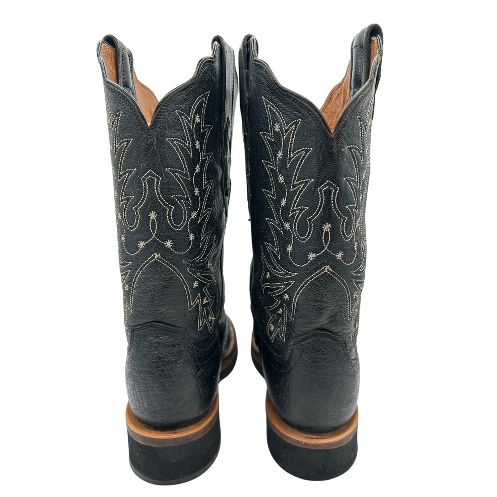 Lucchese 2000 7 Full Quill Ostrich Black Women’sWestern Cowgirl Boots - Picture 4 of 11